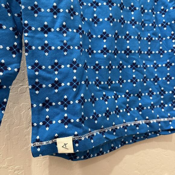 NWT Alba of Denmark Blue Heartbreaking Love Print Ghita Long Sleeve Shirt - Picture 3 of 6